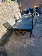 Tuintafel inclusief 6 stoelen en kussens, Ophalen, Overige materialen, Gebruikt, Eettafel