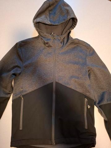 Jas maat 152 zwart-grijs softshell wind en waterdicht beschikbaar voor biedingen