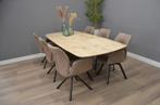Deens ovale tafel eiken 240 cm, Ophalen, 100 tot 150 cm, Eikenhout, Vijf personen of meer