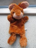 Handpop Konijn van Action merk Toi toys bruin velours, Kinderen en Baby's, Speelgoed | Knuffels en Pluche, Ophalen of Verzenden