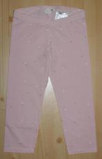 H&M roze legging maat 134 met witte en zilveren hartjes., Kinderen en Baby's, Broek, Gebruikt, Meisje, H&M