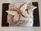 Schilderij met vlinders – écht bladzilver – 90x140 cm, Antiek en Kunst, Kunst | Schilderijen | Abstract, Ophalen