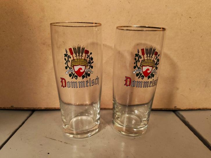 Vintage bierglazen dommelsch, brouwers, etc, Verzamelen, Glas en Borrelglaasjes, Gebruikt, Bierglas, Ophalen