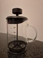 Glazen melkopschuimer / cafetiere, Witgoed en Apparatuur, Melkopschuimers, Ophalen of Verzenden, Zo goed als nieuw, Handmatige melkopschuimer