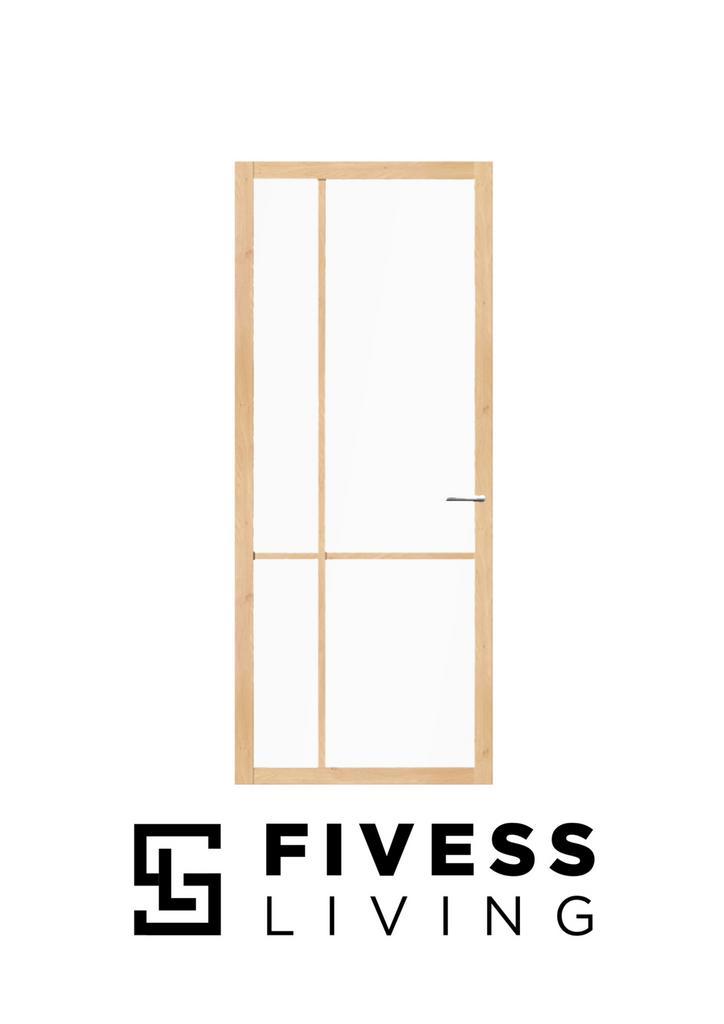 DESIGN - OAK - HELDER GLAS - Fivess Living, Doe-het-zelf en Verbouw, Deuren en Horren, Nieuw, Binnendeur, 215 cm of meer, 80 tot 100 cm