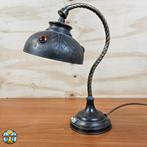 Antieke Messing Art Nouveau Bureaulamp (glazen diamanten), Antiek en Kunst, Antiek | Lampen, Ophalen of Verzenden