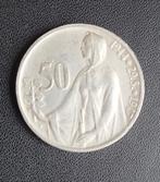 Tsjechoslowakije: 50 korun 1947, Zilver, Ophalen of Verzenden, Losse munt, Overige landen