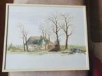 aquarel Dirk de Wit / Dick de Wit boerderij Tijsen Wieringen, Antiek en Kunst, Kunst | Schilderijen | Klassiek, Ophalen