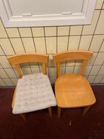 Vintage Houten Stoelen Set, Huis en Inrichting, Stoelen, Gebruikt, Twee, Overige kleuren, Ophalen of Verzenden