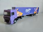 Lion car Daf XF spacecab Milka LEO luchtige wafel 1:50, Gebruikt, Ophalen of Verzenden, Bus of Vrachtwagen, Lion Toys