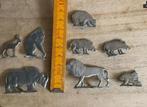 Tinnen miniatuur dieren leeuw, neushoorn, baviaan, hert,, Antiek en Kunst, Antiek | Tin, Ophalen of Verzenden