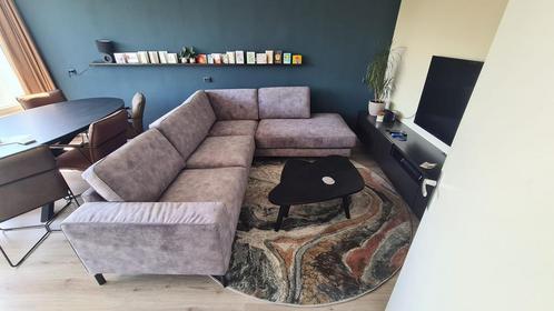 Donkergrijze hoekbank, hele goede staat, Huis en Inrichting, Banken | Complete zithoeken, Zo goed als nieuw, Stof, Ophalen