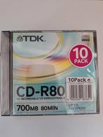TDK CD-R80 CD recordable pak van 10 700 mb - 80 min, Ophalen of Verzenden, Nieuw, Cd, TDK