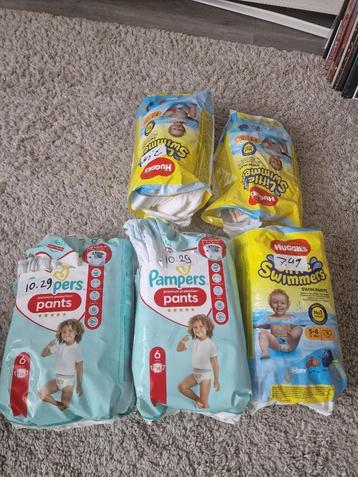 Pampers luiers Premium Protection pants + Huggies Zwemluiers