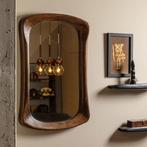 Woood glittering mirror walnut, Huis en Inrichting, Woonaccessoires | Spiegels, Ophalen, Minder dan 50 cm, Rond, Nieuw