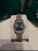 Rolex datejust 31mm olijfgroen bezet met diamanten origineel, Sieraden, Tassen en Uiterlijk, Horloges | Dames, Rolex, Gebruikt