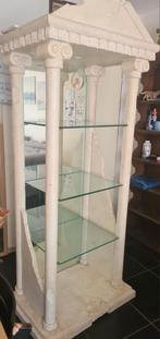 Vitrine griekse styl fossiel, Ophalen, 50 tot 100 cm, Zo goed als nieuw, 150 tot 200 cm