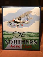 Emaille bord reclamebord luchtvaart vliegtuig dubbeldekker, Verzamelen, Luchtvaart en Vliegtuigspotten, Ophalen of Verzenden, Zo goed als nieuw