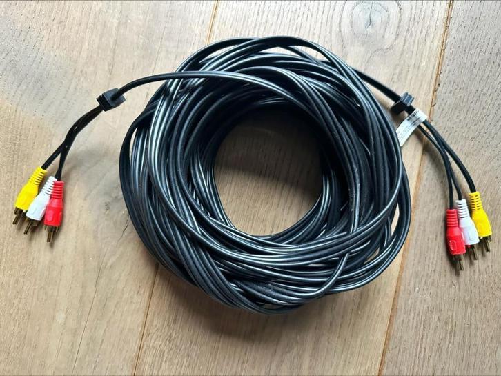 Goobay 15 meter RCA Audio+Video Kabel - 50342, Audio, Tv en Foto, Audiokabels en Televisiekabels, Zo goed als nieuw, Luidsprekerkabel