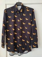 Zwarte dames blouse met teckels - Maat S, Ophalen, Zwart, Maat 36 (S), Onbekend