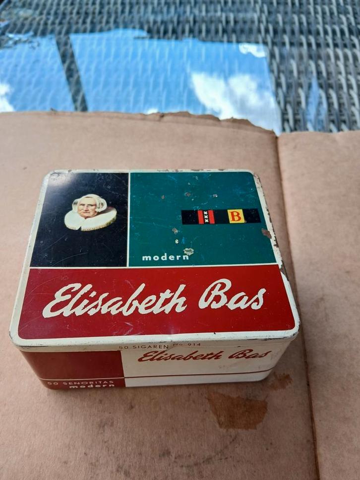 Vintage Elisabeth Bas Sigaren Blik, Antiek en Kunst, Antiek | Overige Antiek, Ophalen of Verzenden