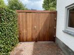 Houten Poortdeur - Hardhout, Ophalen, Zo goed als nieuw, Draaipoort, 150 tot 200 cm