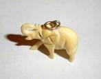 Hanger Olifant Antiek Been carving, Overige materialen, Gebruikt, Verzenden, Beige