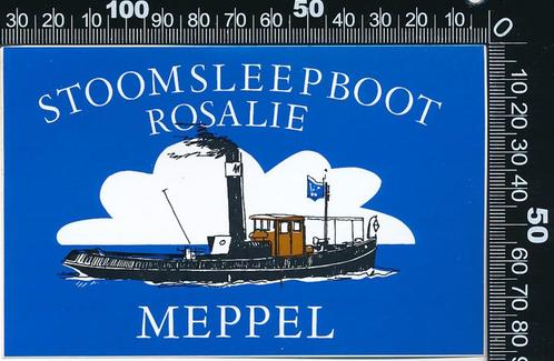 Sticker: Stoomsleepboot Rosalie - Meppel, Verzamelen, Stickers, Zo goed als nieuw, Bedrijf of Vereniging, Verzenden