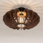 plafondlamp japandi 46cm walnoot hout bed tafel bank lamp, Ophalen of Verzenden, Nieuw, Hout, Minder dan 50 cm