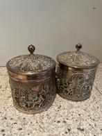 Verzilverde Potten met Deksel, Antiek en Kunst, Ophalen of Verzenden, Zilver