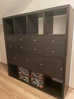 IKEA Kallax 16 vaks 147x147 cm zwartbruin, Huis en Inrichting, Kasten | Overige, Ophalen, Zo goed als nieuw