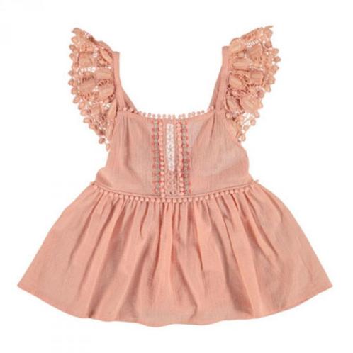 LOUISE MISHA - koraal zomerbloesje - 140, Kinderen en Baby's, Kinderkleding | Maat 140, Zo goed als nieuw, Meisje, Overhemd of Blouse