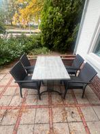 Tuinset in Winterswijk - 4 stoelen + tafel, Tuin en Terras, Tuinsets en Loungesets, Ophalen, 4 zitplaatsen, Kunststof, Gebruikt