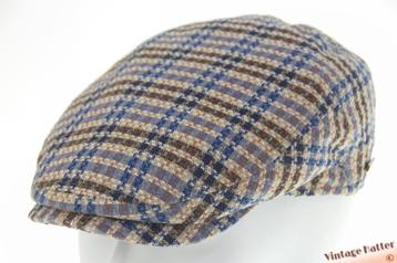 Platte pet Hatland Vinton blauw en bruin linnen mix 60,5 =XL beschikbaar voor biedingen
