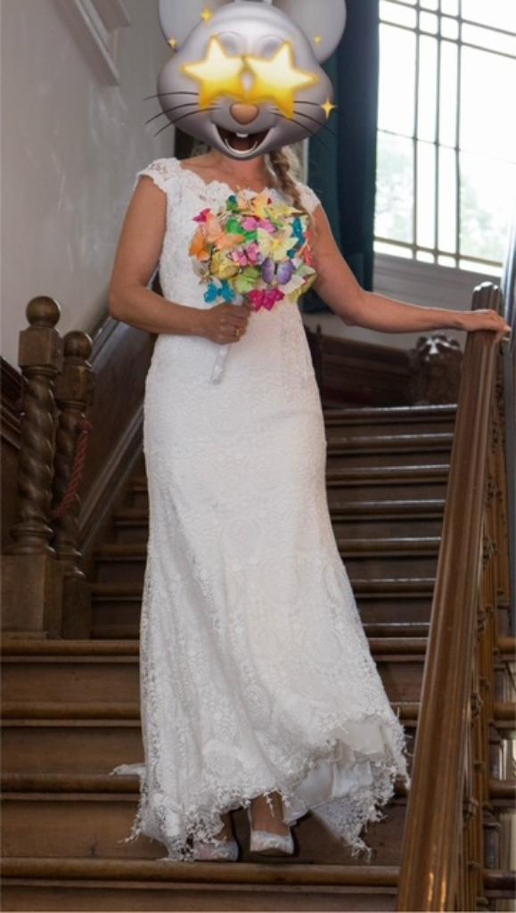 trouwjurk, Kleding | Dames, Trouwkleding en Trouwaccessoires, Zo goed als nieuw, Trouwjurk, Wit, Ophalen of Verzenden