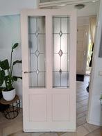 Binnendeur / Glas in lood woonkamer deur, Doe-het-zelf en Verbouw, Glas, 80 tot 100 cm, Gebruikt, Ophalen of Verzenden