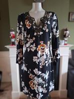 K-Design K Design bloemen jurk L mooie hals gratis verz NL, K-design, Verzenden, Zwart, Maat 42/44 (L)