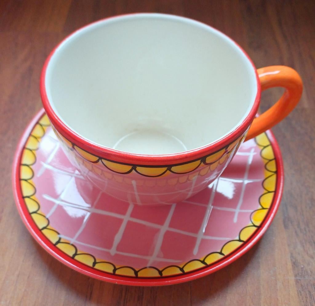 -50% Leuke Blond Amsterdam kop en schotel, Blond Amsterdam, Ophalen of Verzenden, Zo goed als nieuw, Kop(pen) en/of Schotel(s)