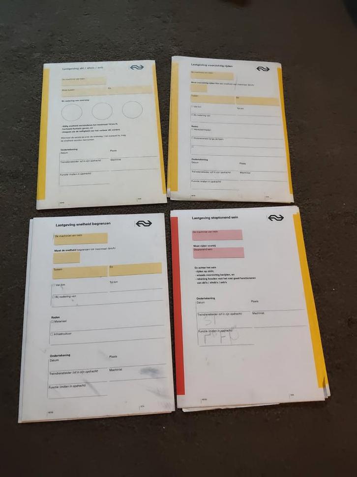 N.S. Spoorwegen Lastgeving Machinist, jaren 90, Verzamelen, Spoorwegen en Tramwegen, Gebruikt, Trein, Overige typen, Ophalen of Verzenden