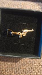 14k Gouden Pistool revolver Hanger, Overige voorstellingen, Ophalen of Verzenden, Zo goed als nieuw, Goud