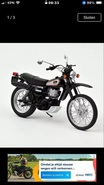 Miniatuur motor Yamaha XT500 1988 MOTORFIETS 1:18 beschikbaar voor biedingen