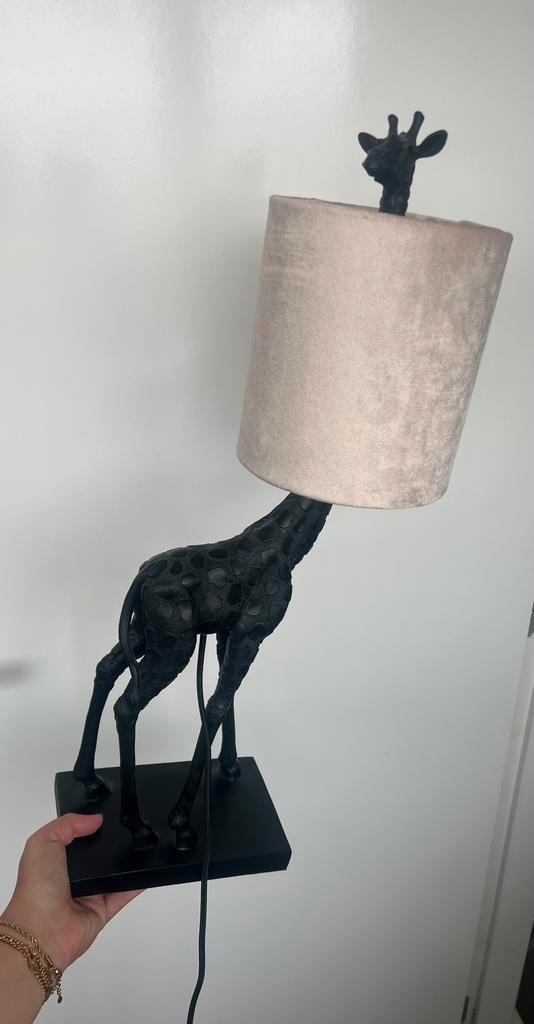 Tafellamp giraf Light and Living zwart, Huis en Inrichting, Lampen | Tafellampen, 50 tot 75 cm, Kunststof, Ophalen of Verzenden