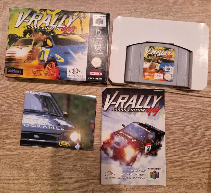 V-Rally 99 Nintendo 64 compleet met POSTER, Spelcomputers en Games, Games | Nintendo 64, Zo goed als nieuw, Racen en Vliegen, 1 speler