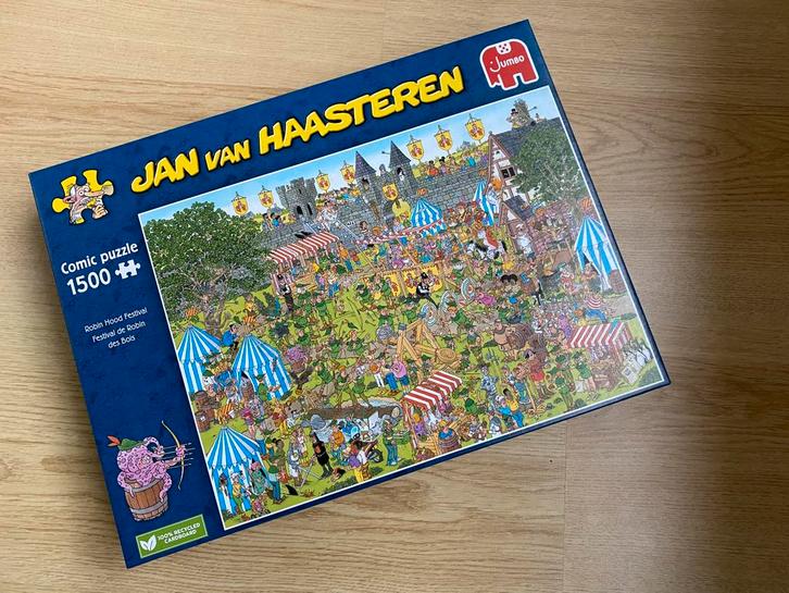 Jan van Haasteren: Robin Hood Festival, 1500 stukjes, Hobby en Vrije tijd, Denksport en Puzzels, Zo goed als nieuw, Legpuzzel