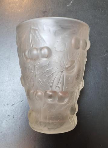 Barolac Josef Inwald Frosted Cherry Glass Vaas - Kwadraat  beschikbaar voor biedingen