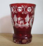 Boheems kristal - vaas - fraai gegraveerd, Ophalen of Verzenden