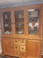 Sfeervolle blank teakhouten buffetkast, Ophalen, 200 cm of meer, Glas, 150 tot 200 cm