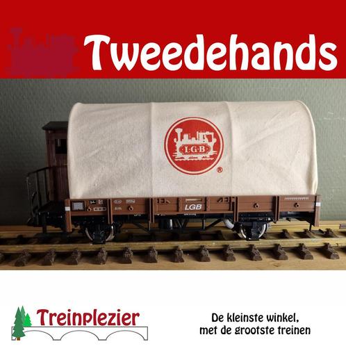 LGB 40130 G LGB Güterwagen mit Plane, Hobby en Vrije tijd, Modeltreinen | Overige schalen, Zo goed als nieuw, Wagon, Gelijkstroom