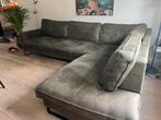 Leren hoekbank donkergroen, Ophalen, 250 tot 300 cm, Gebruikt, Hoekbank