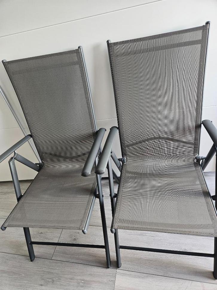 Nieuwe tuinstoel En loop met verstelbare leuning 2 stuks, Tuin en Terras, Tuinstoelen, Nieuw, Textileen, Inklapbaar, Verstelbaar
